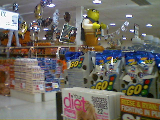 ...of course, right across from two "Candy Free Lanes", they put the halloween aisle, with enough sugar to send the state of delaware into diabetic shock. ...of course, right across from two "Candy Free Lanes", they put the halloween aisle, with enough sugar to send the state of delaware into diabetic shock.