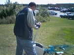 Phil goes proctologist-style.